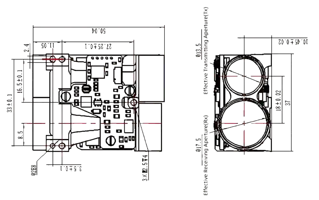 NLMB2500 MECHANICAL AND OPTICAL INTERFACE DETAILS