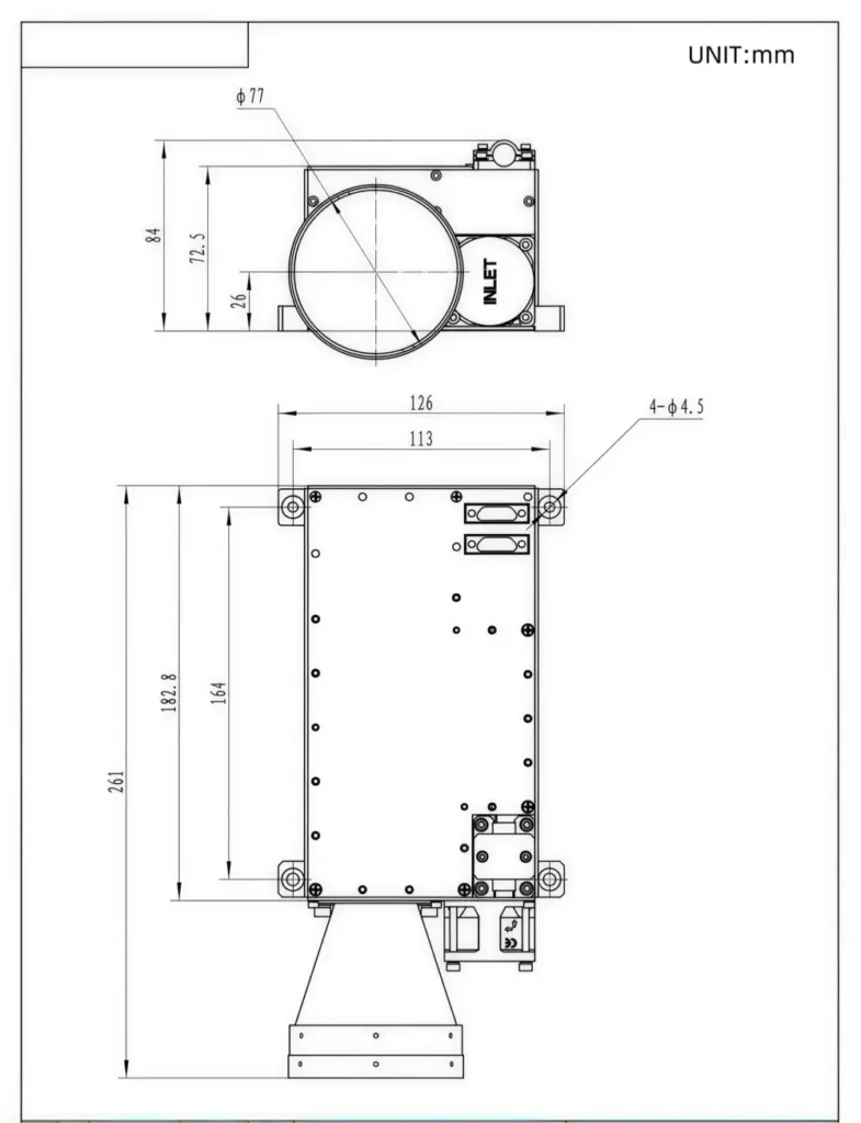NTLTDC160A laser designator Dimensions and Optical Interface