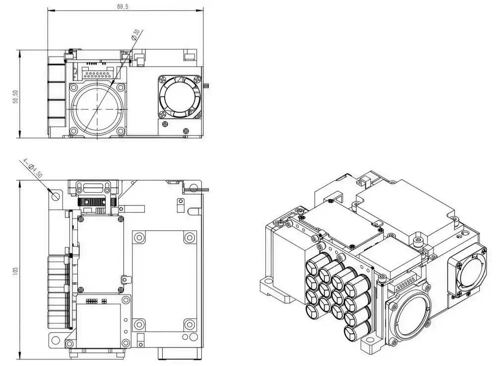 NTLTDC40A laser designator Dimensions and Optical Interface