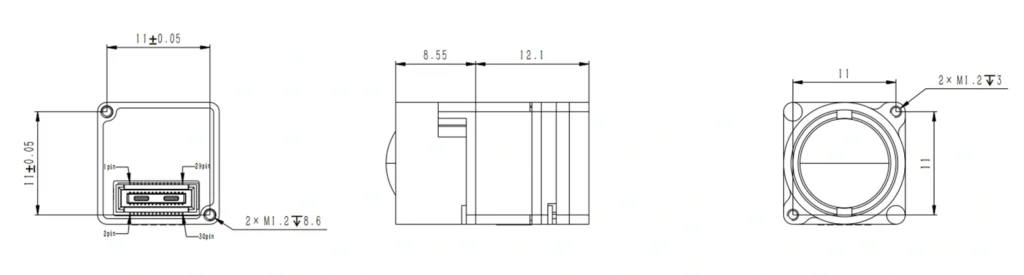 NLIR640T Thermal Core Dimensions and Optical Interface