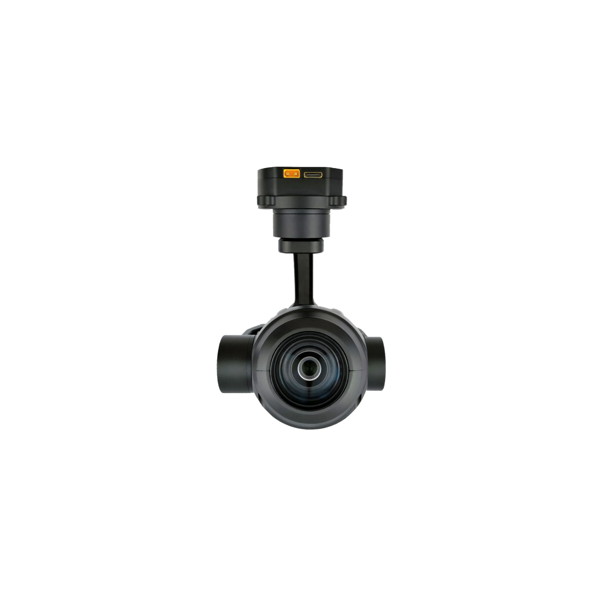 Front view of the high zoom drone gimbal camera highlighting the 20x HD optical zoom lens and the 1/1.8-inch SONY STARVIS2 starlight sensor core aperture.