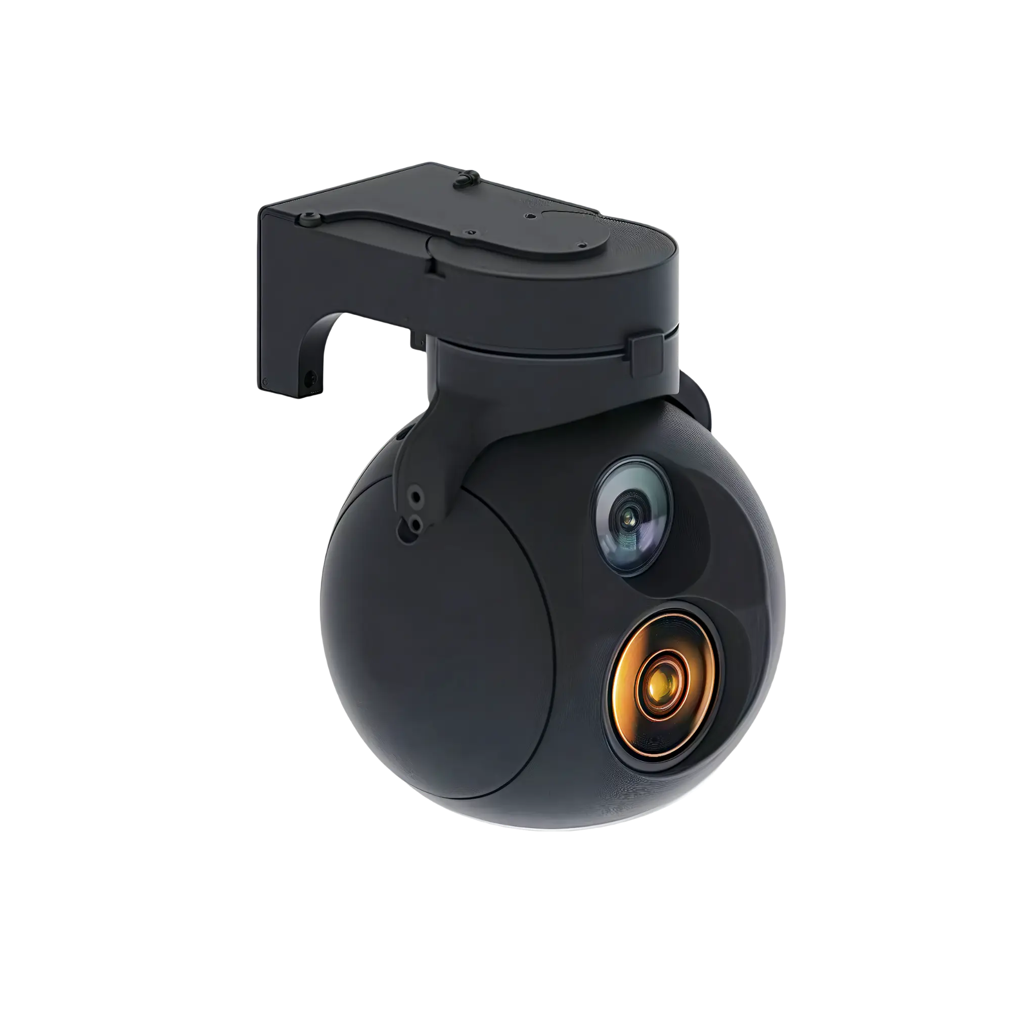NTPOD80 Miniature Electro-Optical Sensor integrated on an industrial multi-payload drone for specialized corridor mapping and emergency search-and-rescue operations.