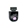 Right isometric view of the NTPOD079 dual eo ir gimbal pod detailing the compact two-axis active gyro-stabilized pan-tilt assembly framework.