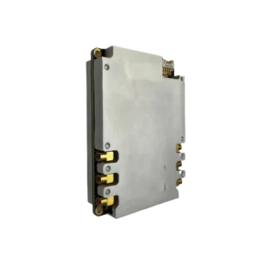 NTAJB 4-Channel GNSS Anti-Jamming Processor module featuring a miniature lightweight enclosure with specialized RF coaxial interface alignments.