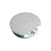 Industrial baseplate layout of NTDFM dual-frequency GNSS intelligent array antenna showing 5/8-11UNC central thread mounting socket alongside TNC and EGG interface connectors.