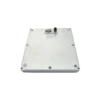 Industrial hardware alignment of NTGIM-4B GNSS anti-jamming terminal bottom chassis showcasing J30J-9ZKP micro-D port, SMA RF coaxial connection, and flush mounting points.