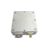Industrial hardware profile of NTTIM GNSS anti-jamming system illustrating the aluminum mounting chassis, J30J interface profile, and RF coaxial port alignment.