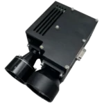 NLM15000 1570nm OPO laser rangefinder module featuring Class 1 eye safety, 30km max range, 15km vehicle ranging, and dual optical aperture design.